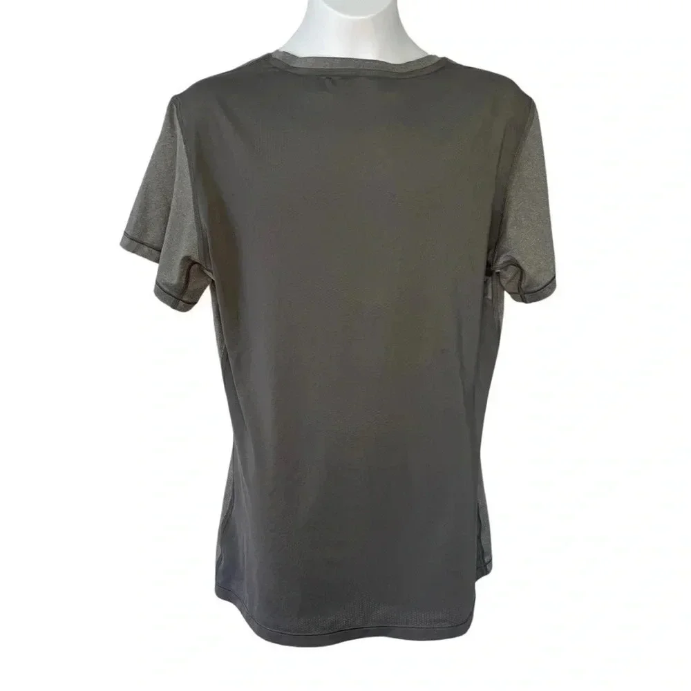 Nike Pro Dri Fit Women's Large Gray Perforated Back Active Shirt - Short Sleeves
